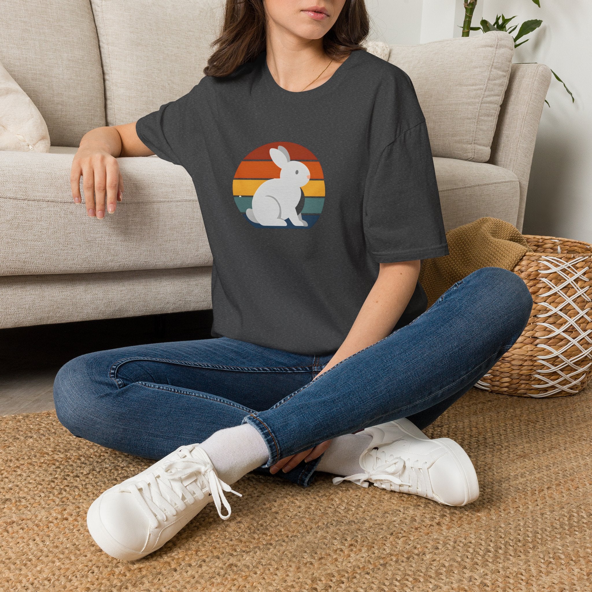 Rainbow striped rabbit T-Shirt