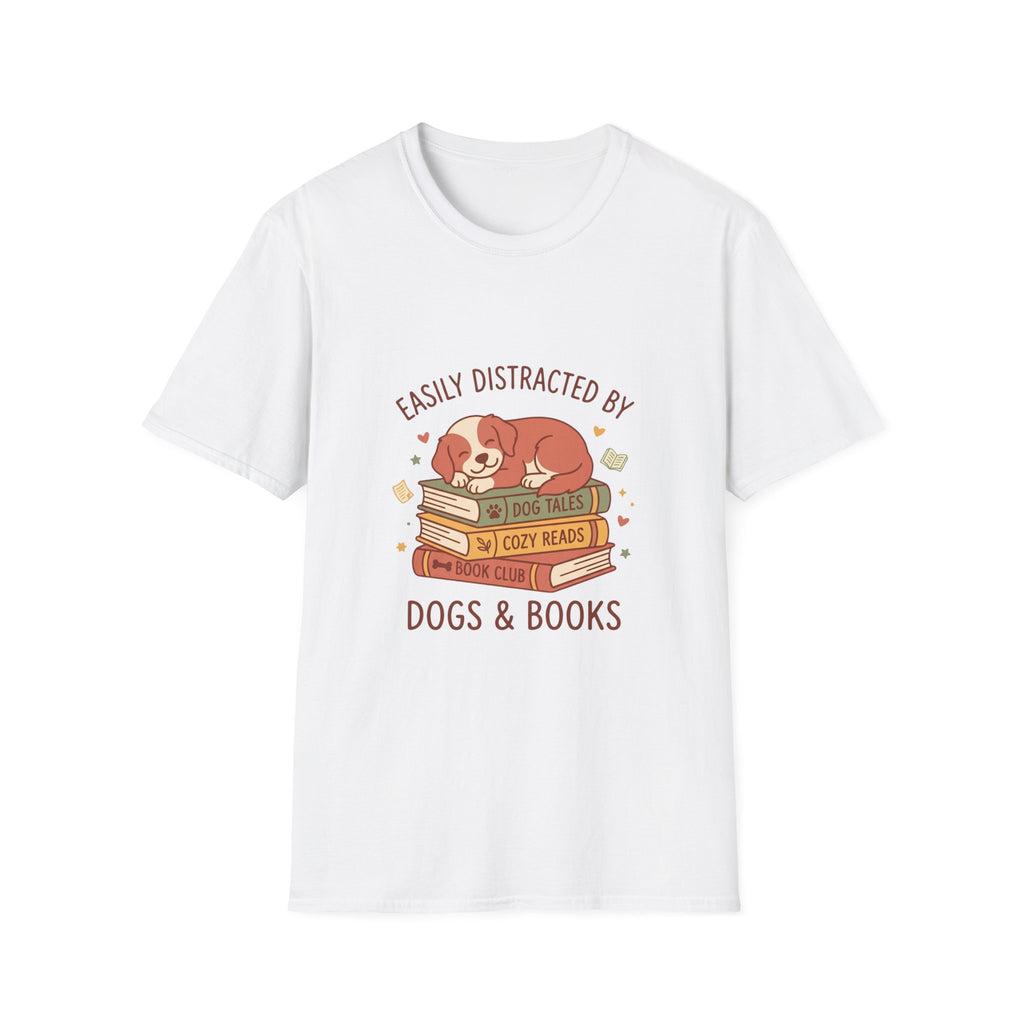 Easily Distracted by Dogs & Books T-Shirt