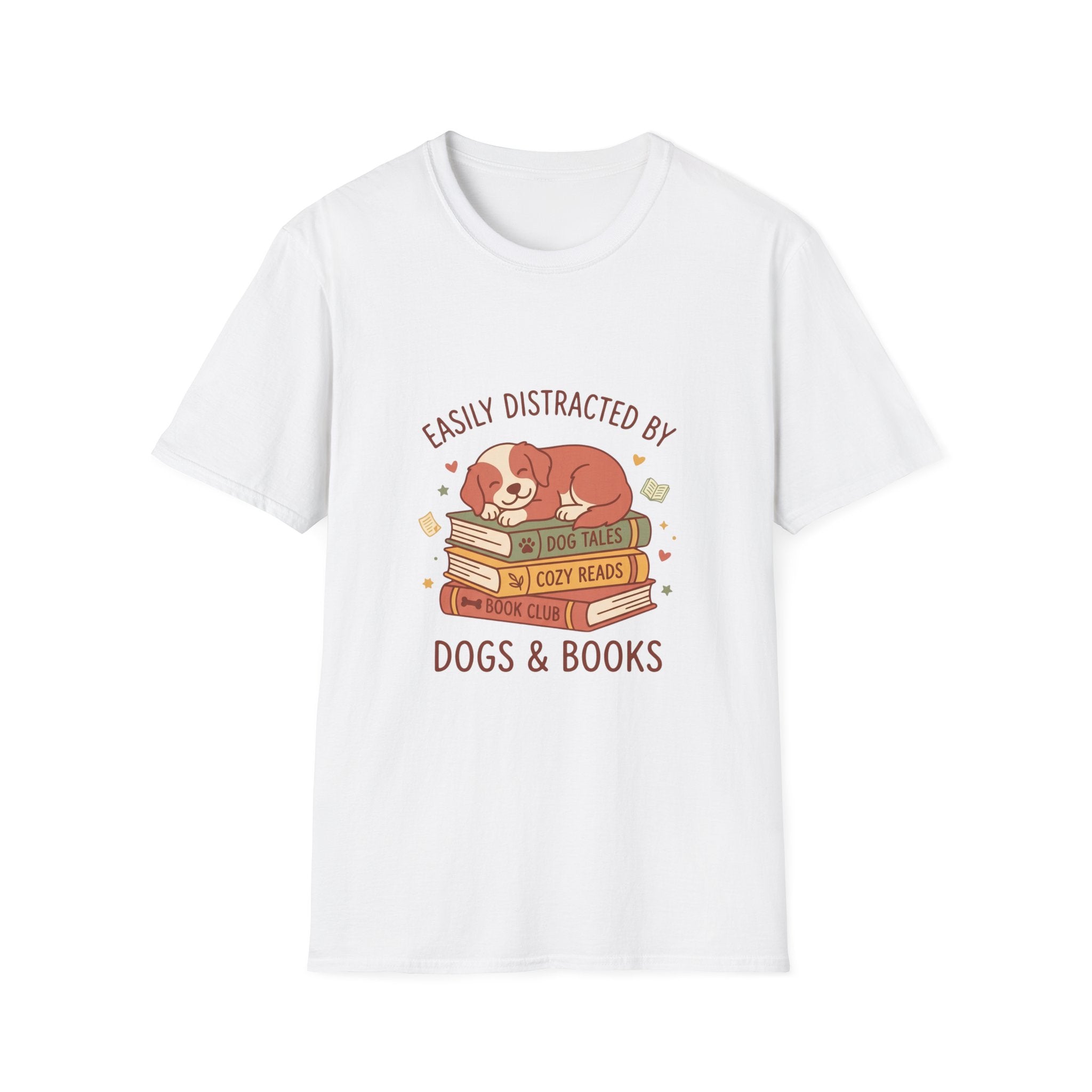 Easily Distracted by Dogs & Books T-Shirt
