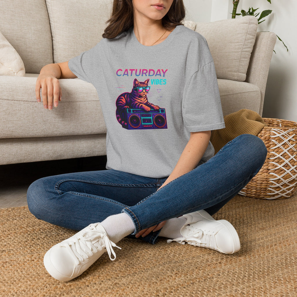 Neon cat boombox vibes T-Shirt