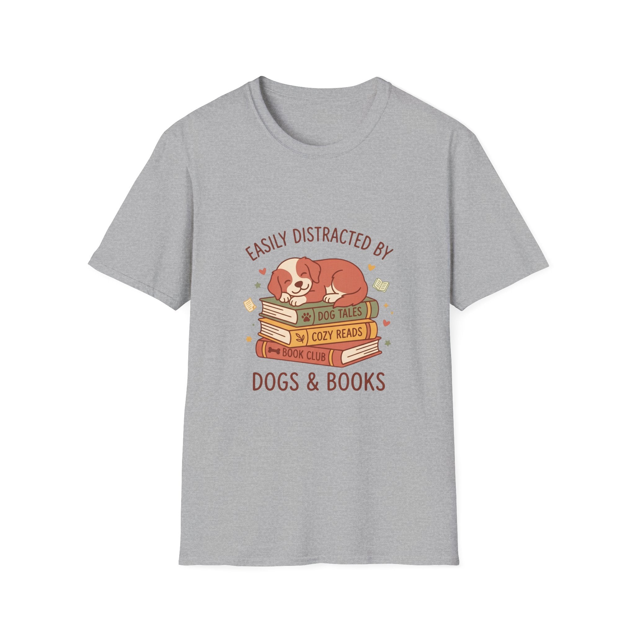 Easily Distracted by Dogs & Books T-Shirt