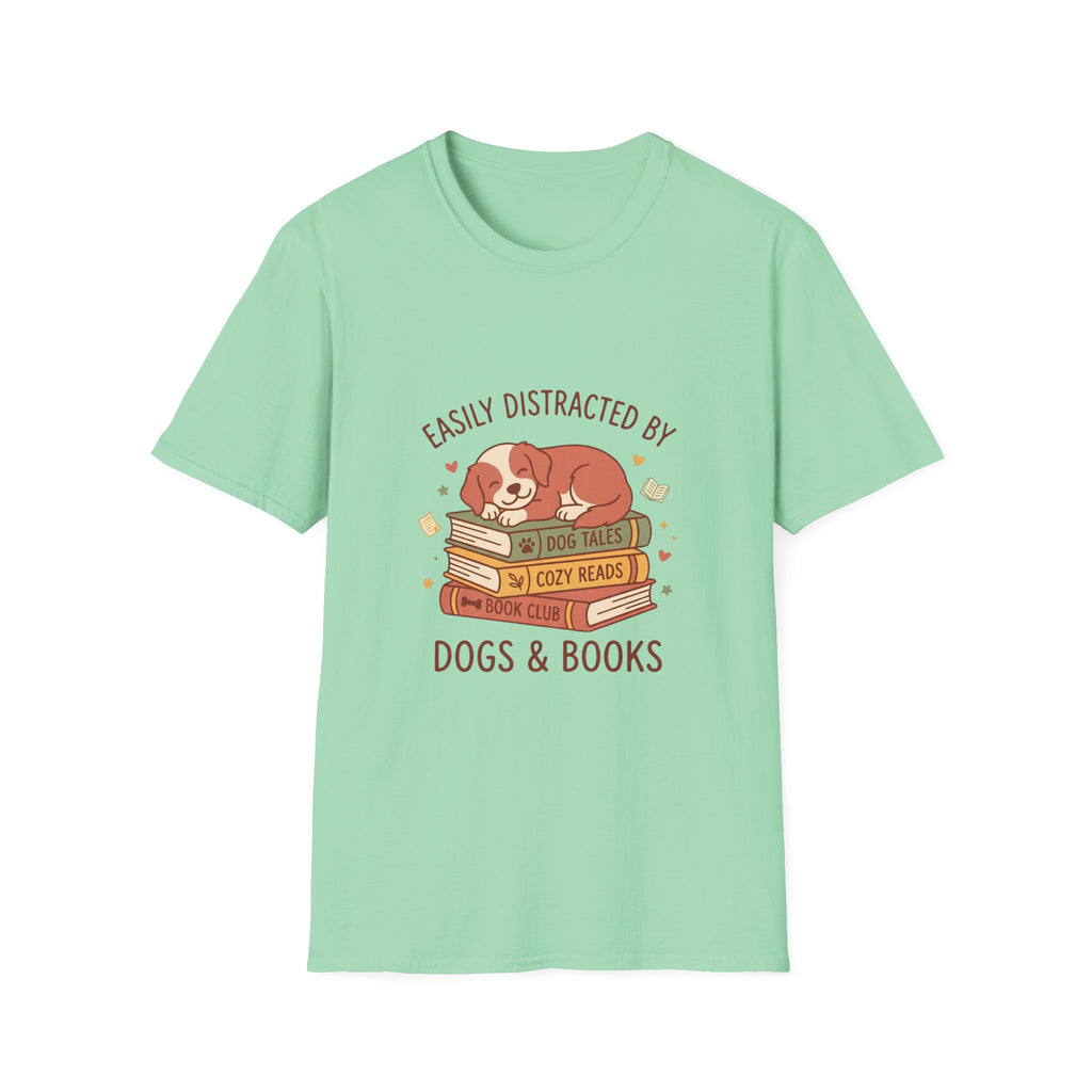 Easily Distracted by Dogs & Books T-Shirt