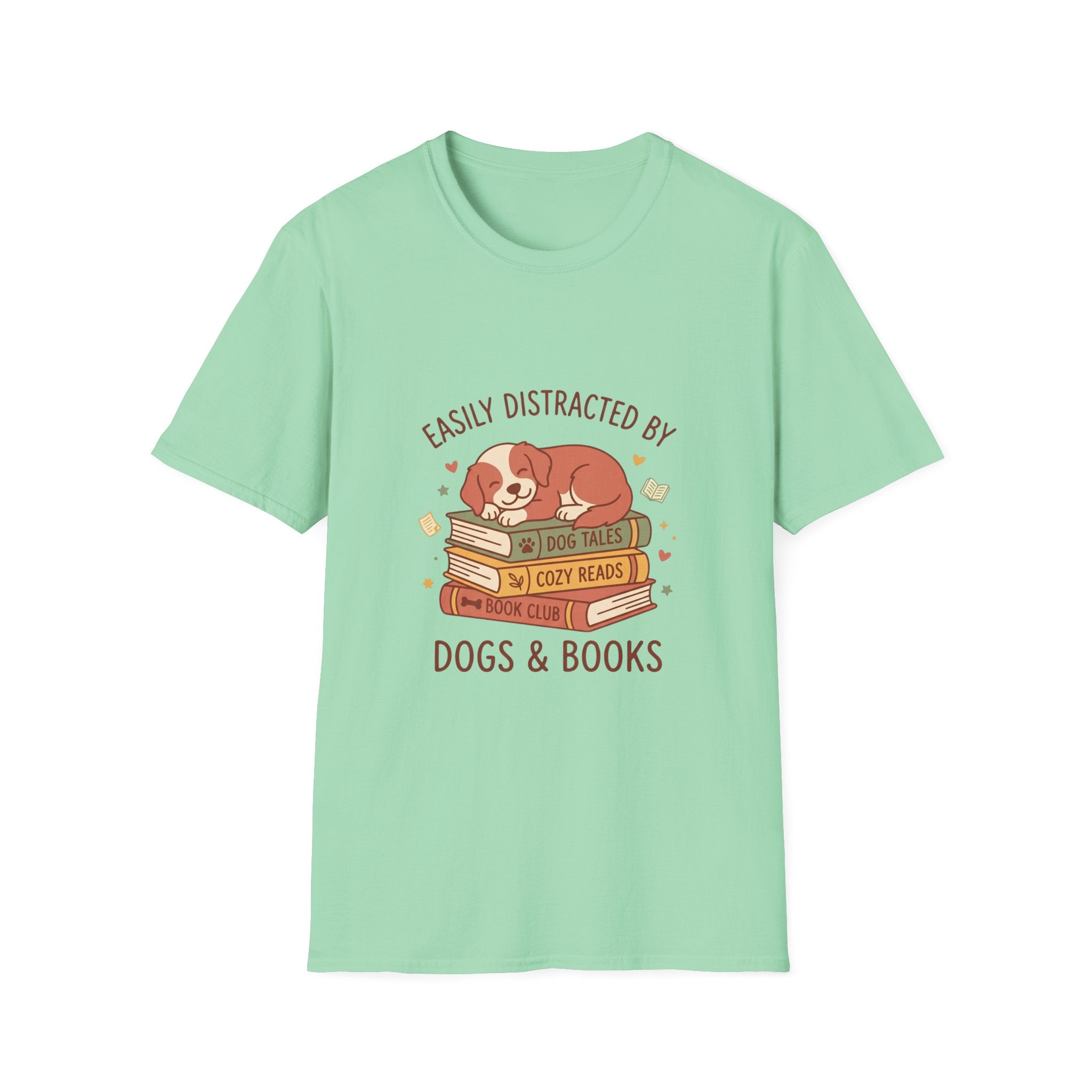 Easily Distracted by Dogs & Books T-Shirt