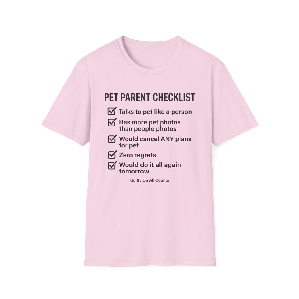 Pet Parent Checklist T-Shirt