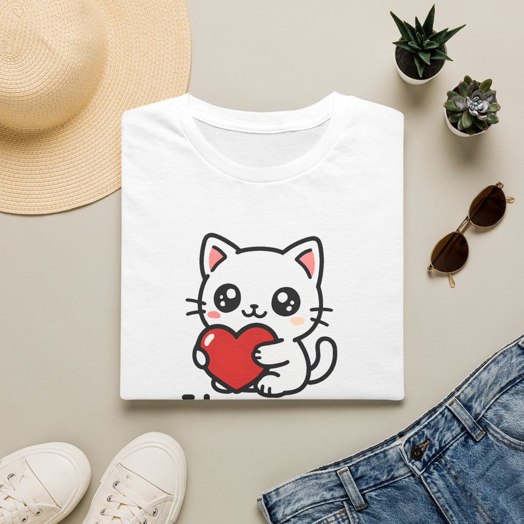 Cute Cat with Heart T-Shirt