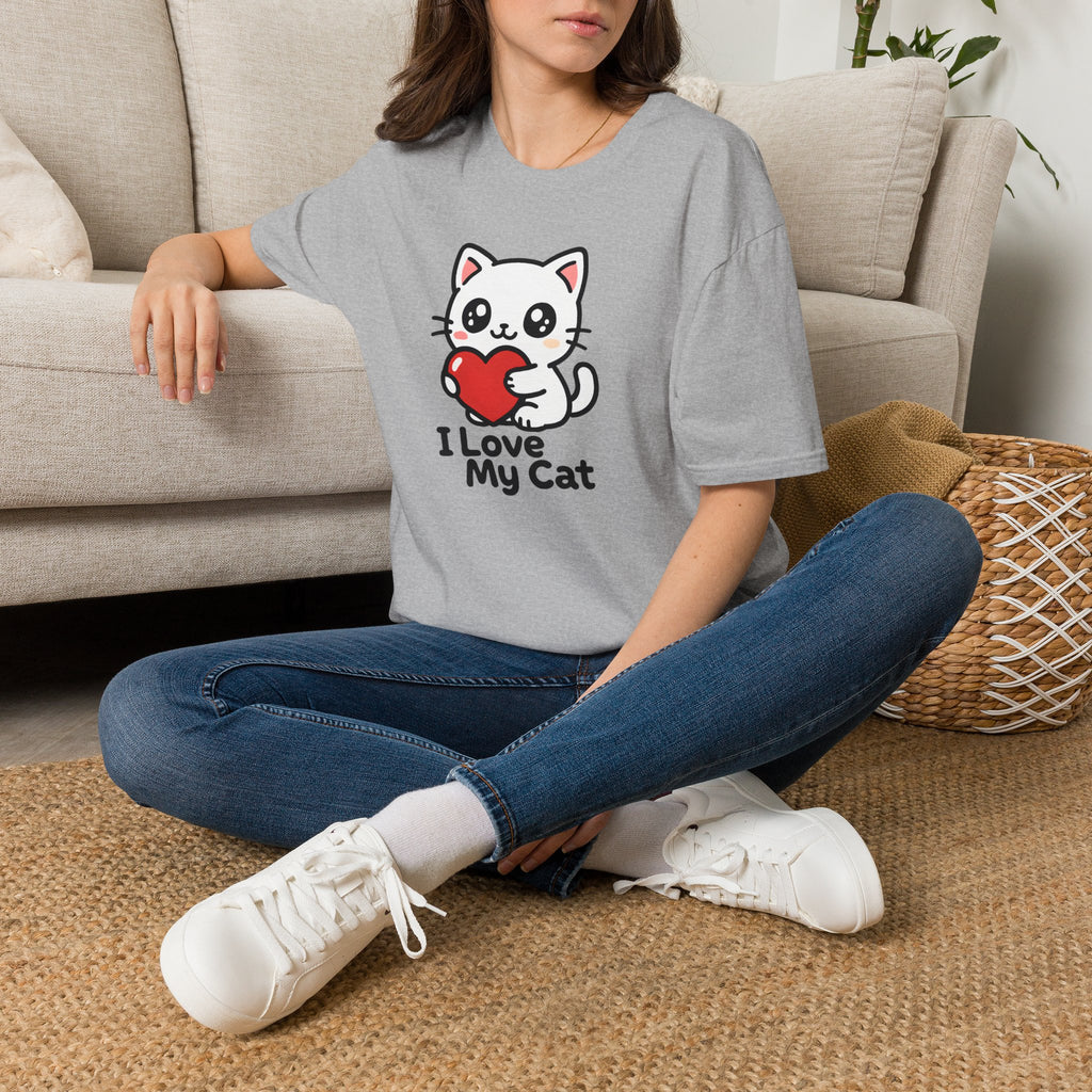 Cute Cat with Heart T-Shirt
