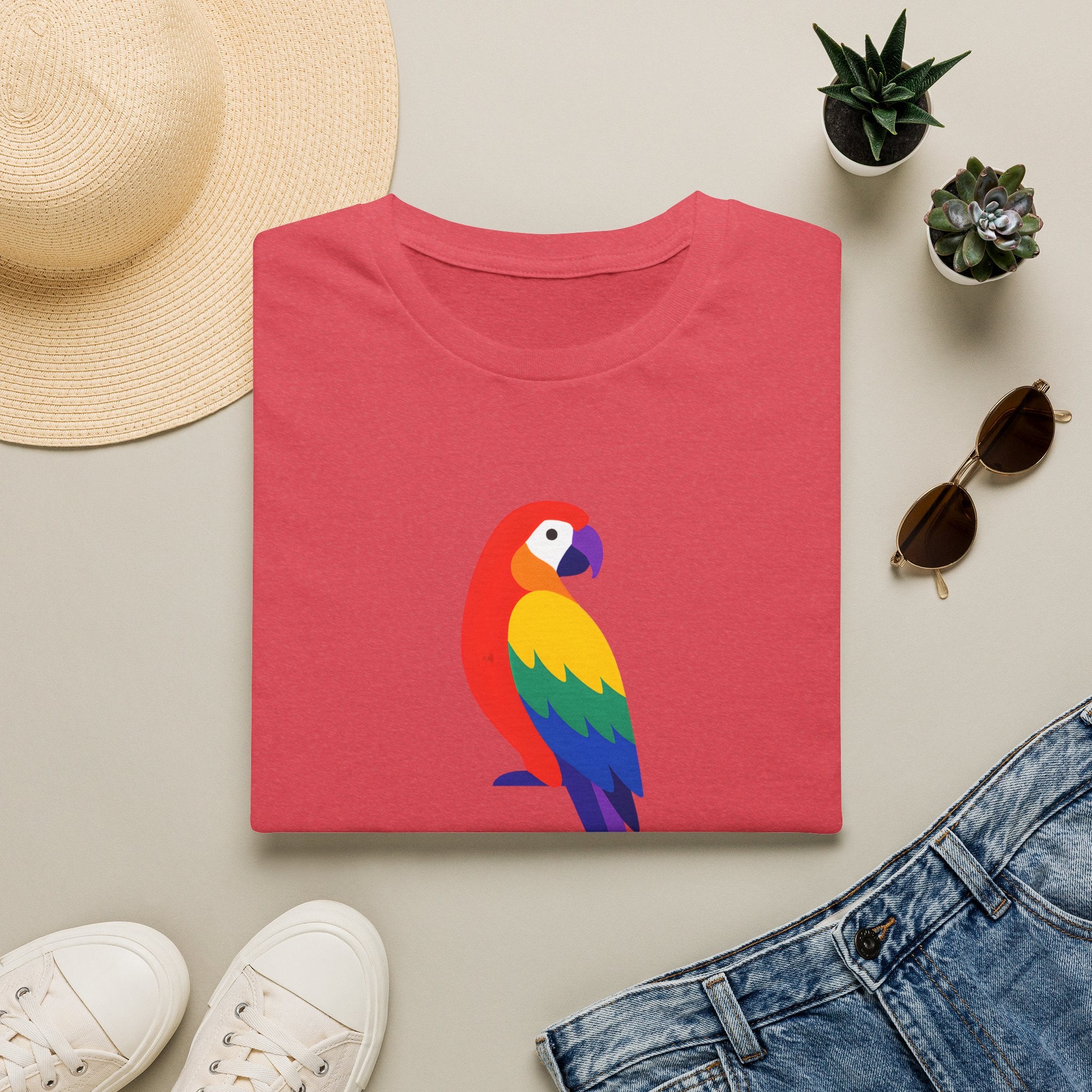 Colorful Parrot Illustration T-Shirt