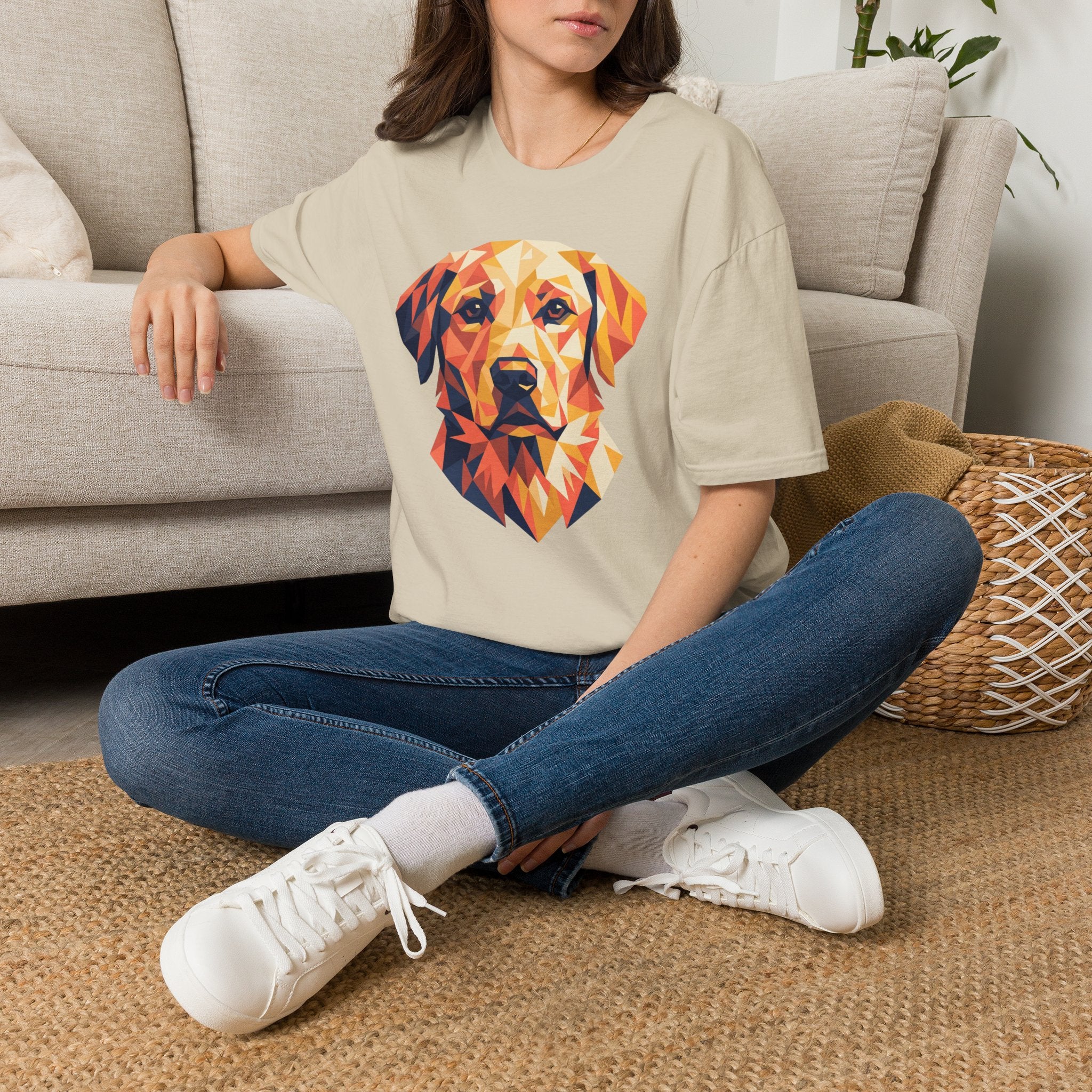Geometric Golden Retriever T-Shirt