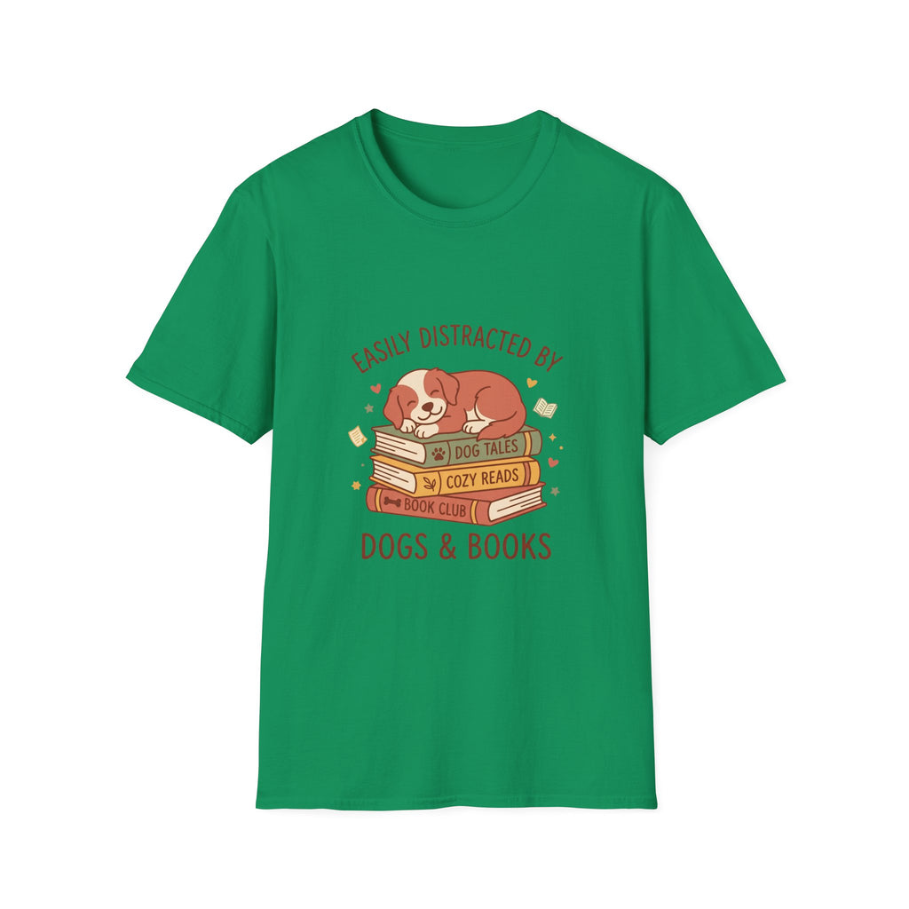 Easily Distracted by Dogs & Books T-Shirt