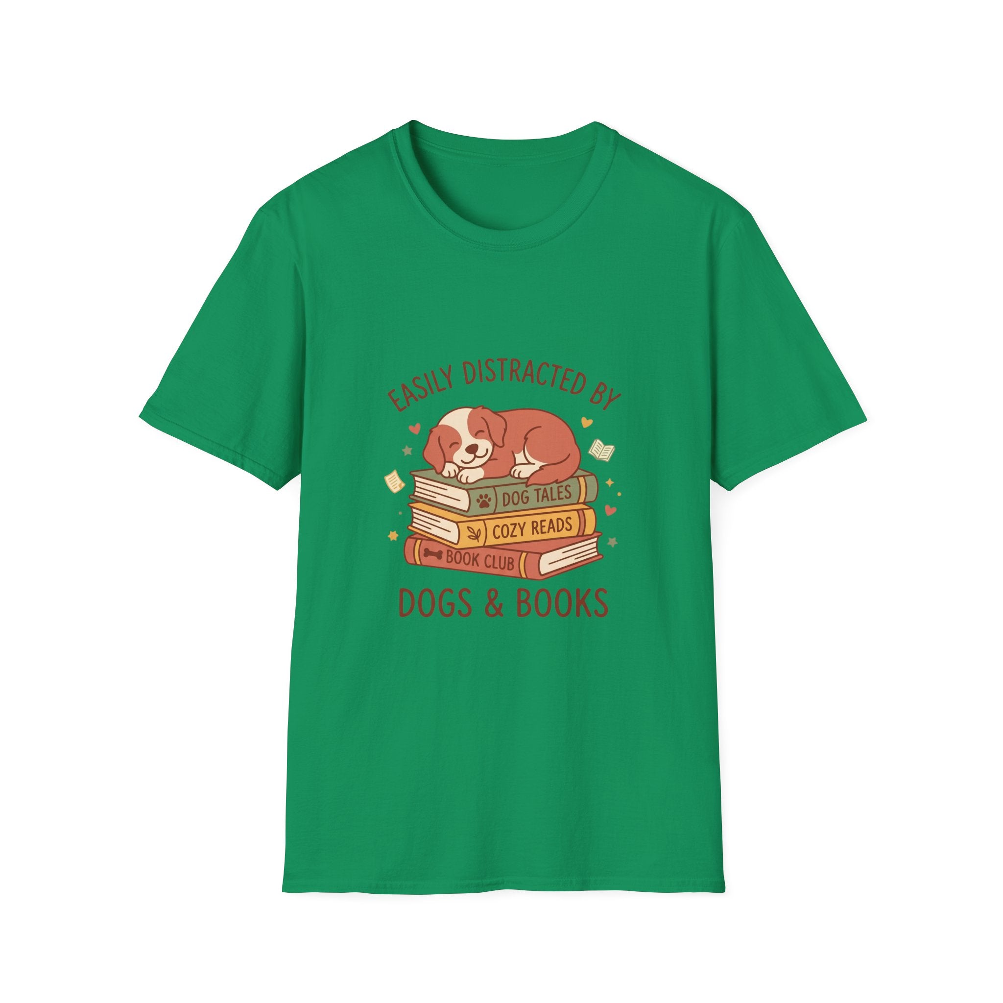 Easily Distracted by Dogs & Books T-Shirt