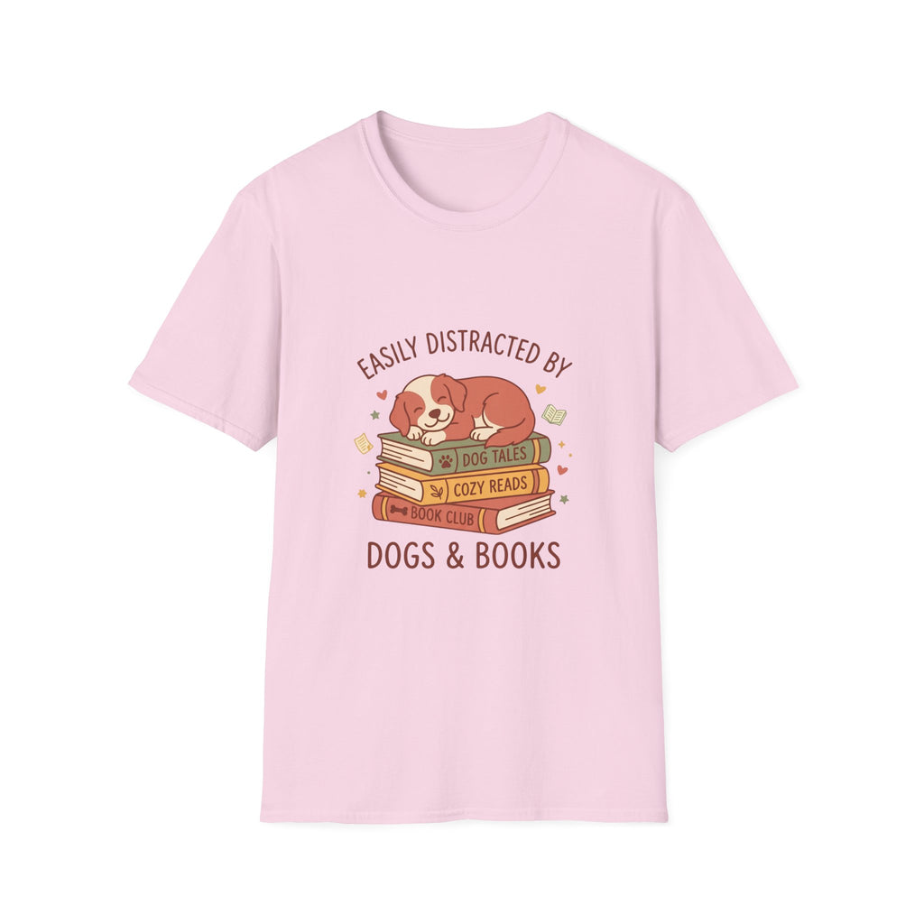 Easily Distracted by Dogs & Books T-Shirt