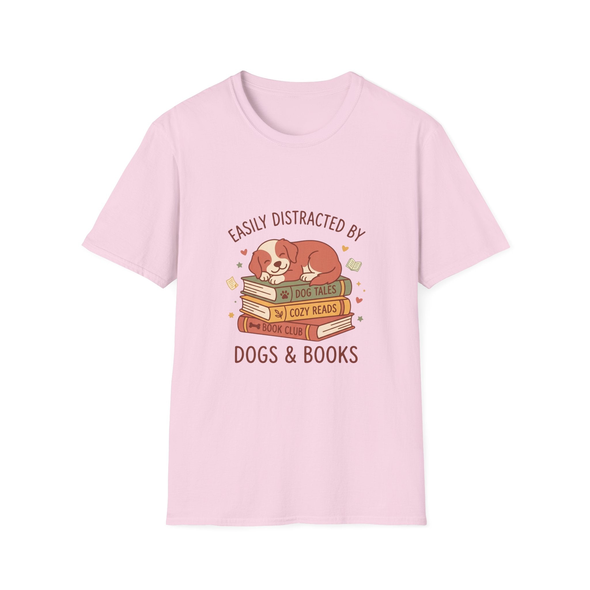 Easily Distracted by Dogs & Books T-Shirt