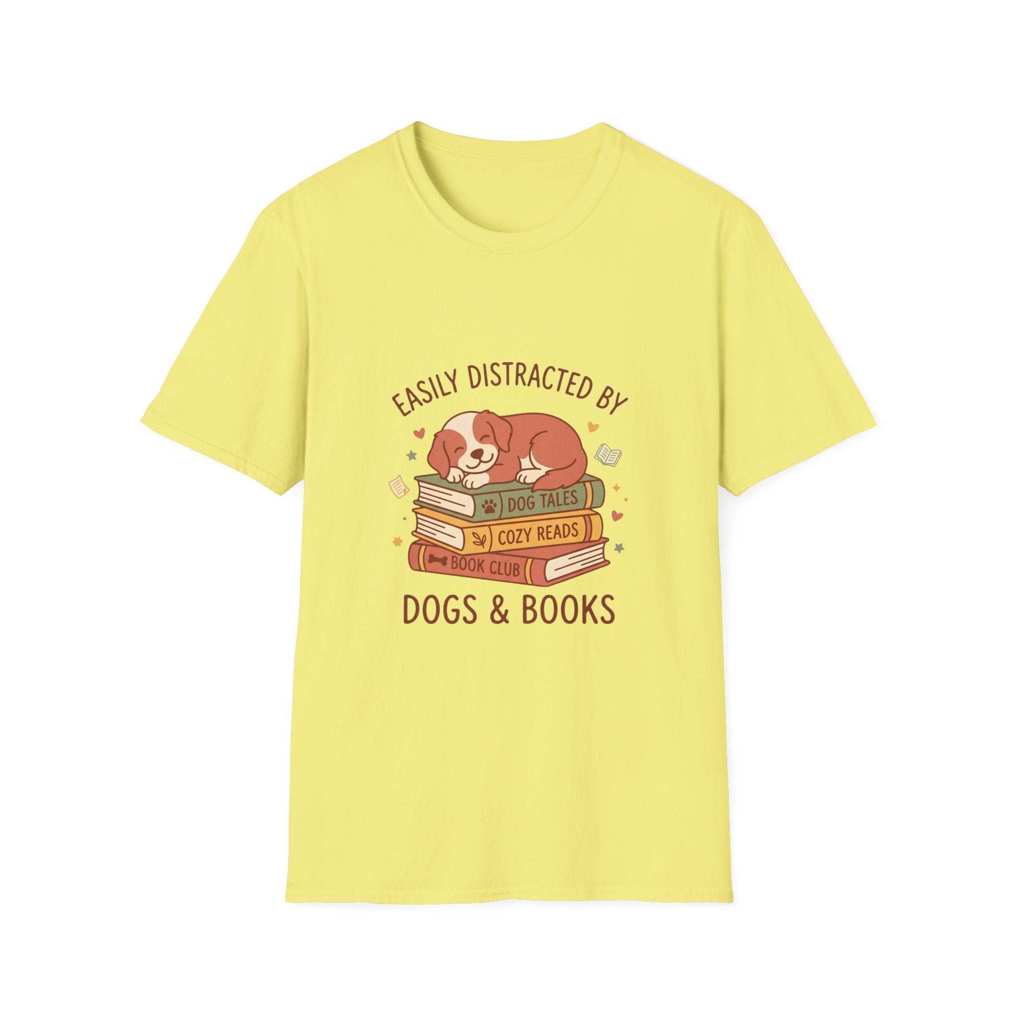 Easily Distracted by Dogs & Books T-Shirt