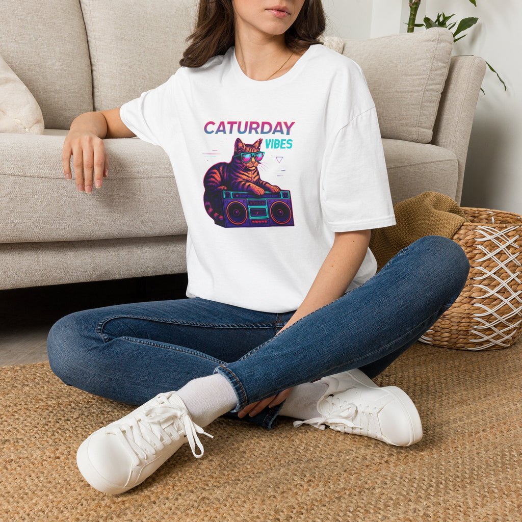 Neon cat boombox vibes T-Shirt