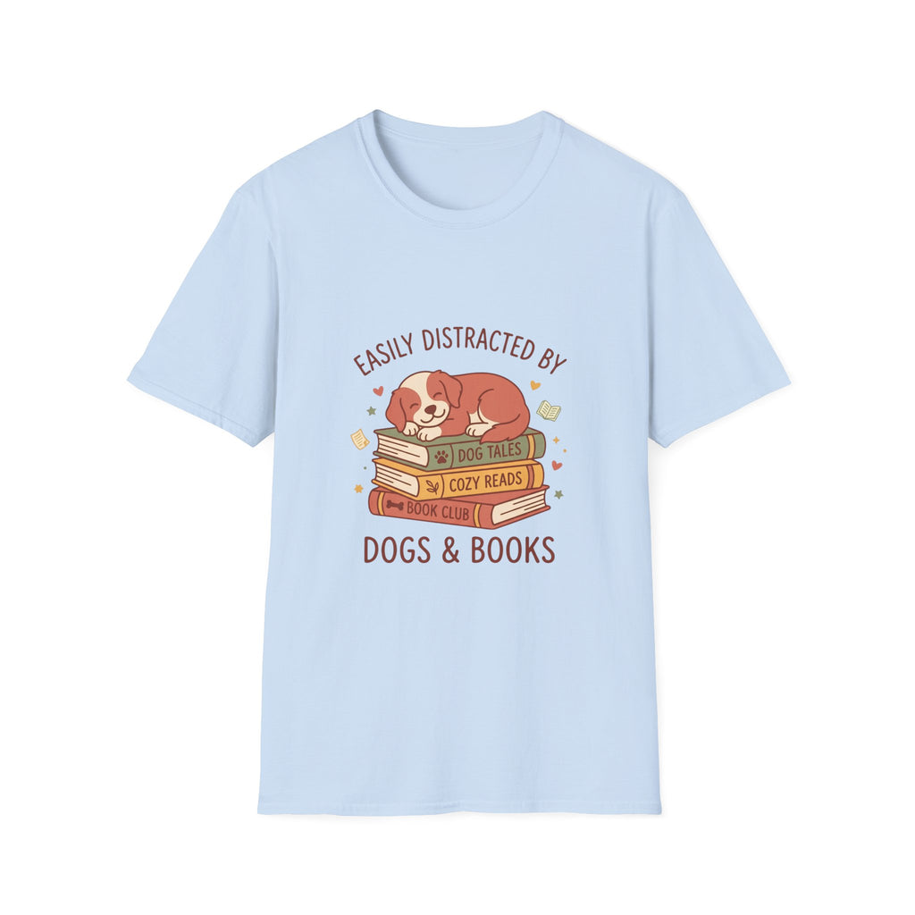 Easily Distracted by Dogs & Books T-Shirt