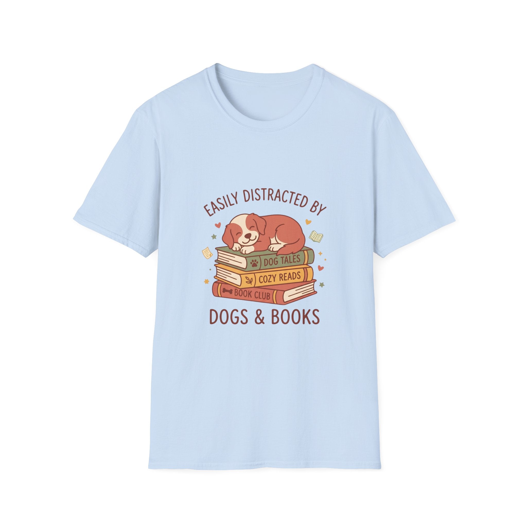 Easily Distracted by Dogs & Books T-Shirt