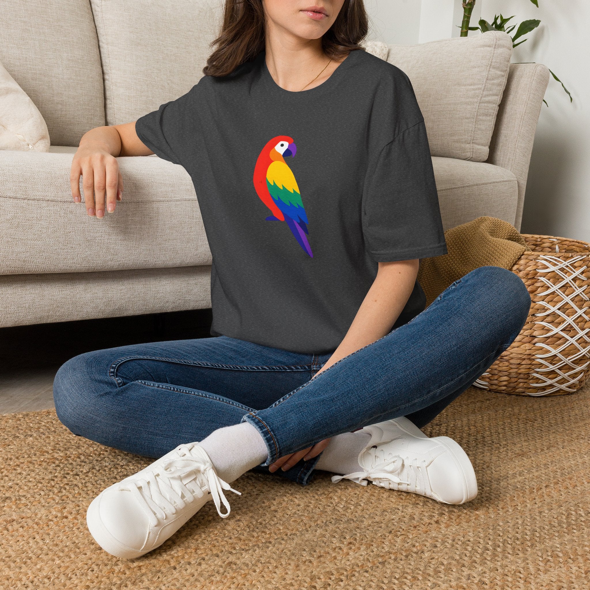 Colorful Parrot Illustration T-Shirt