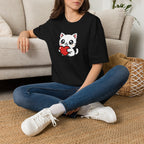 Cute Cat with Heart T-Shirt