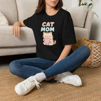 Cat Mom with Heart T-Shirt