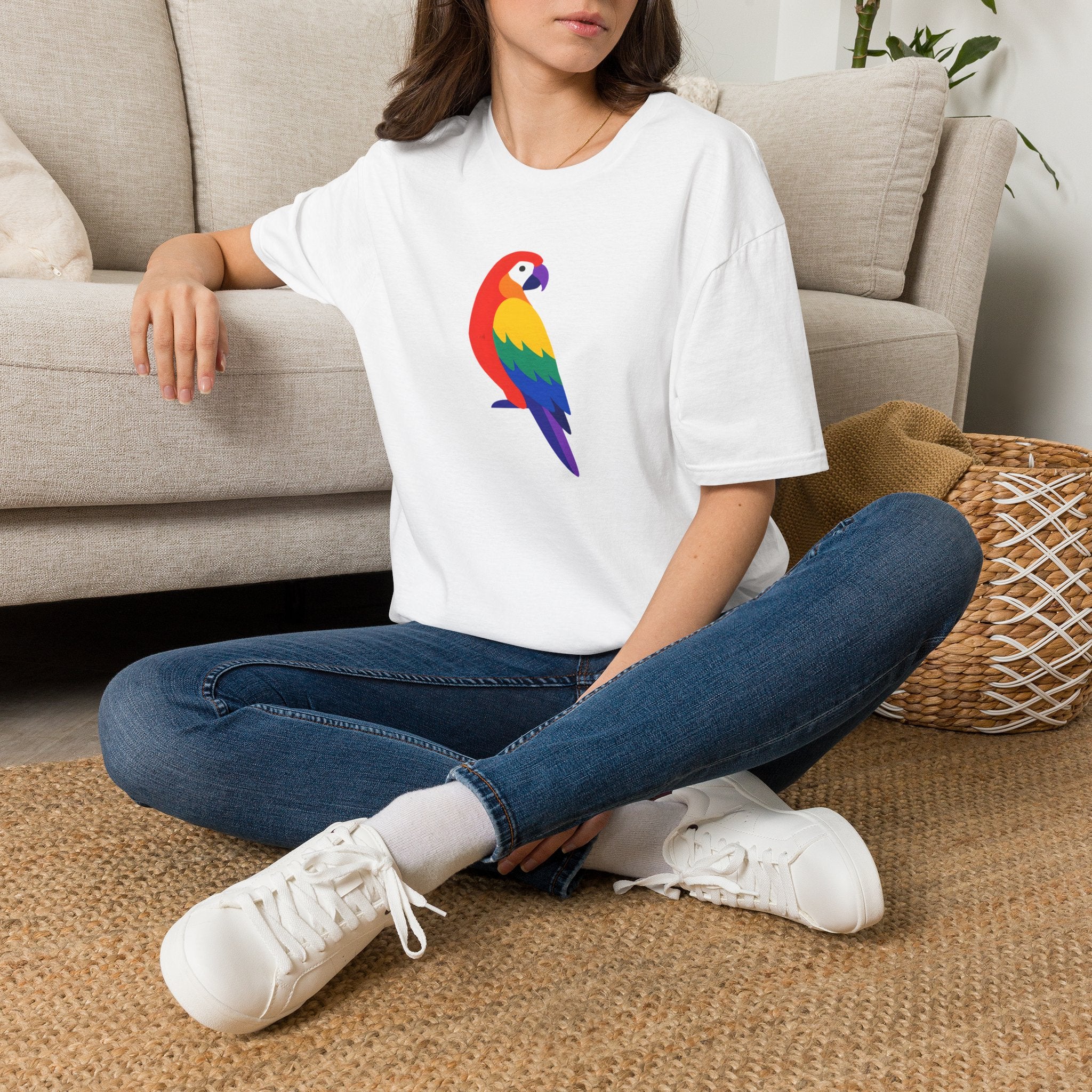 Colorful Parrot Illustration T-Shirt