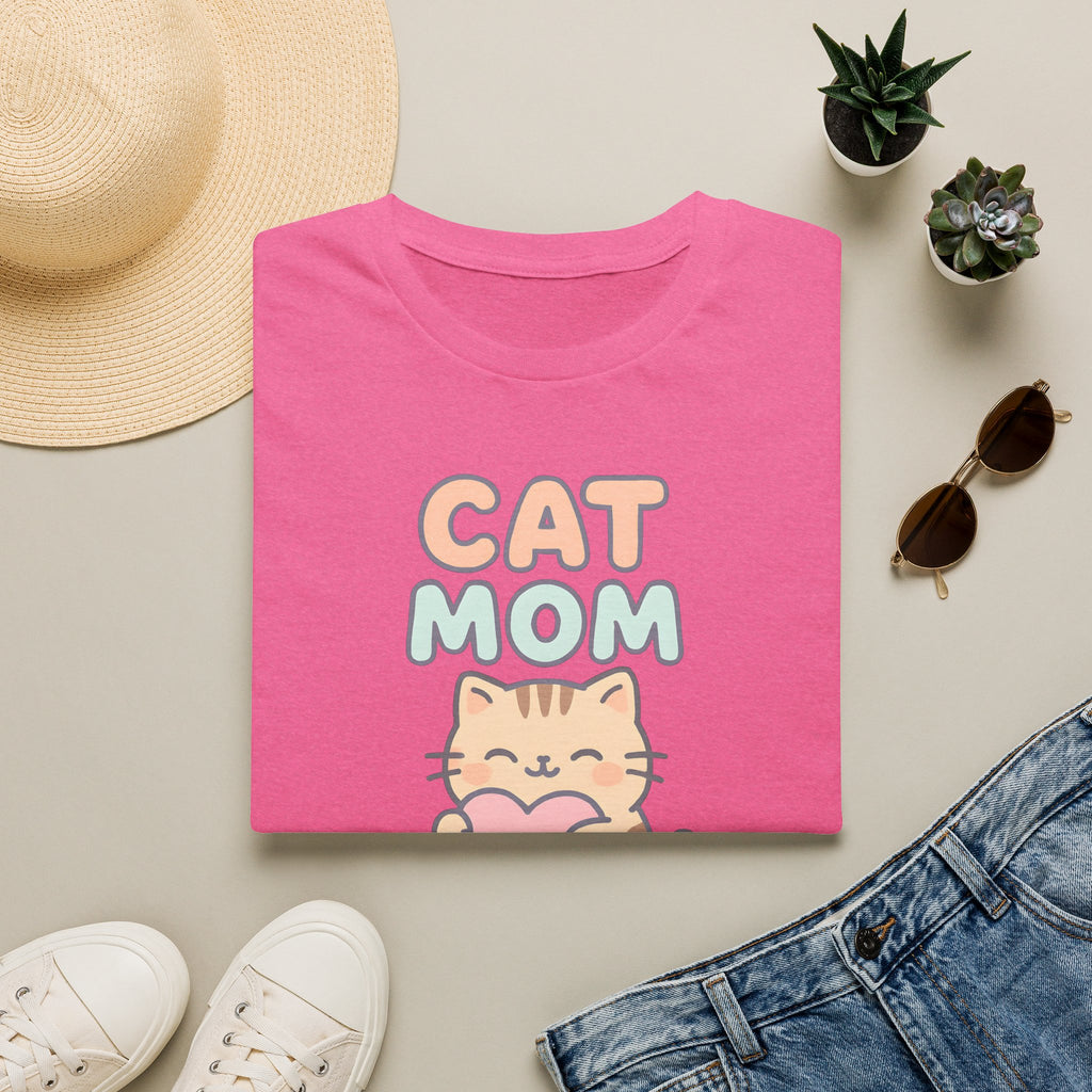 Cat Mom with Heart T-Shirt