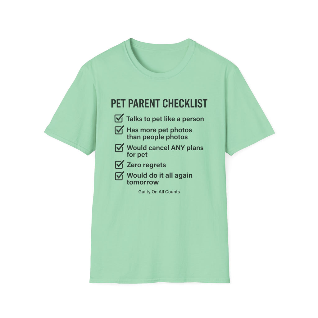 Pet Parent Checklist T-Shirt