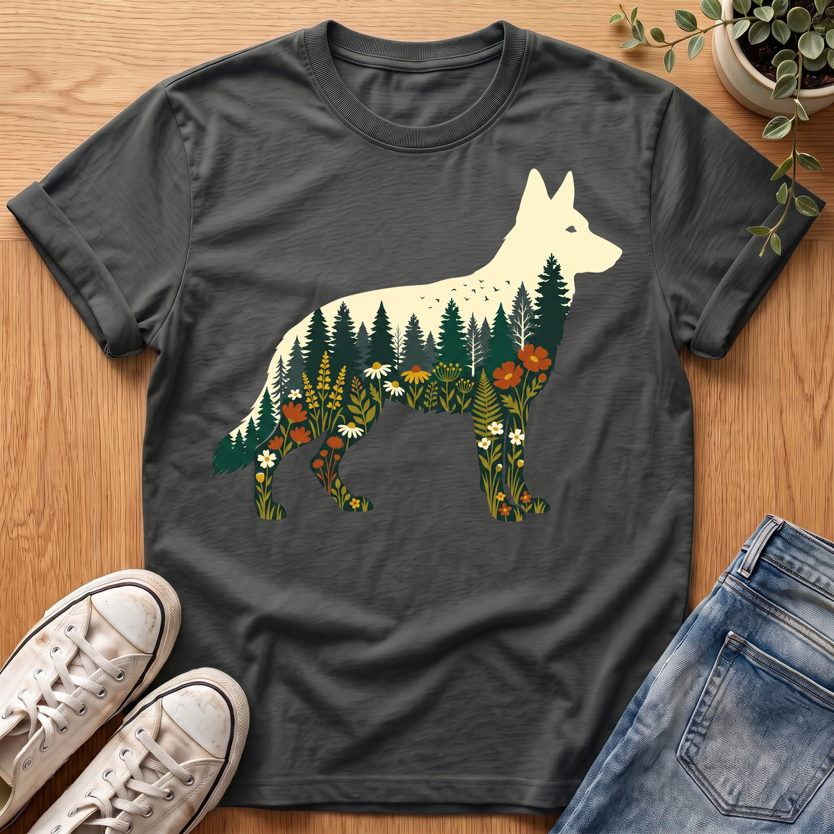 German Shepherd Flowers T-Shirt