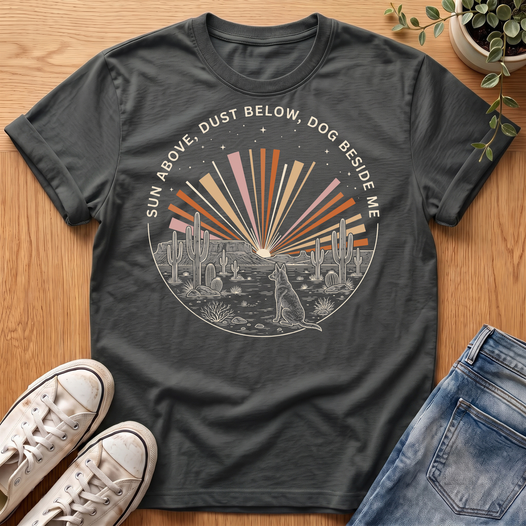 Dog Beside Me Desert T-Shirt