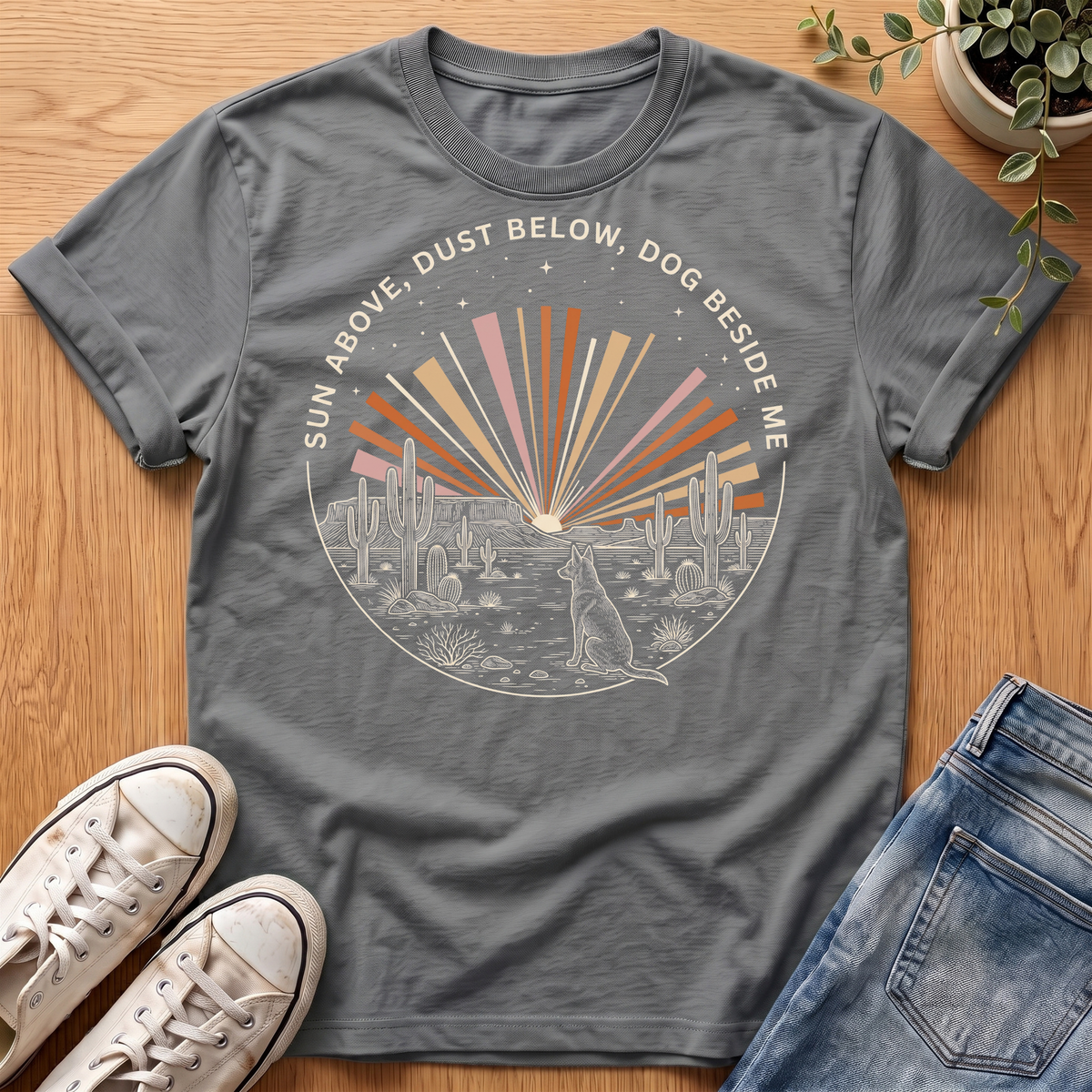 Dog Beside Me Desert T-Shirt