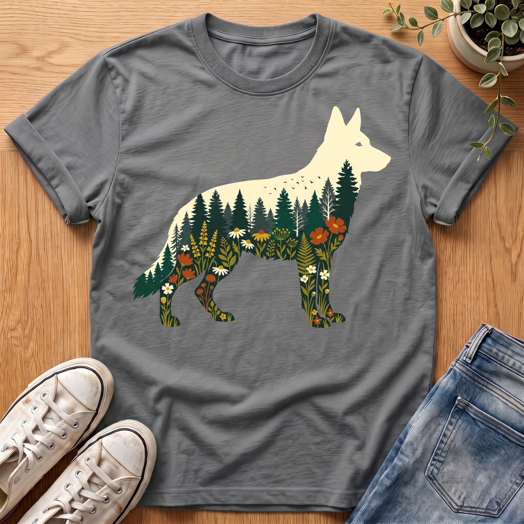 German Shepherd Flowers T-Shirt