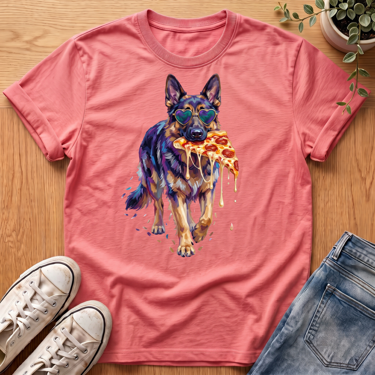 German Shepherd Pizza T-Shirt