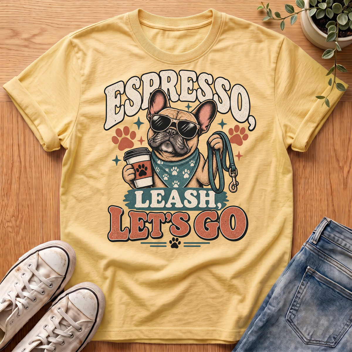 Espresso, Leash, Let's Go T-Shirt