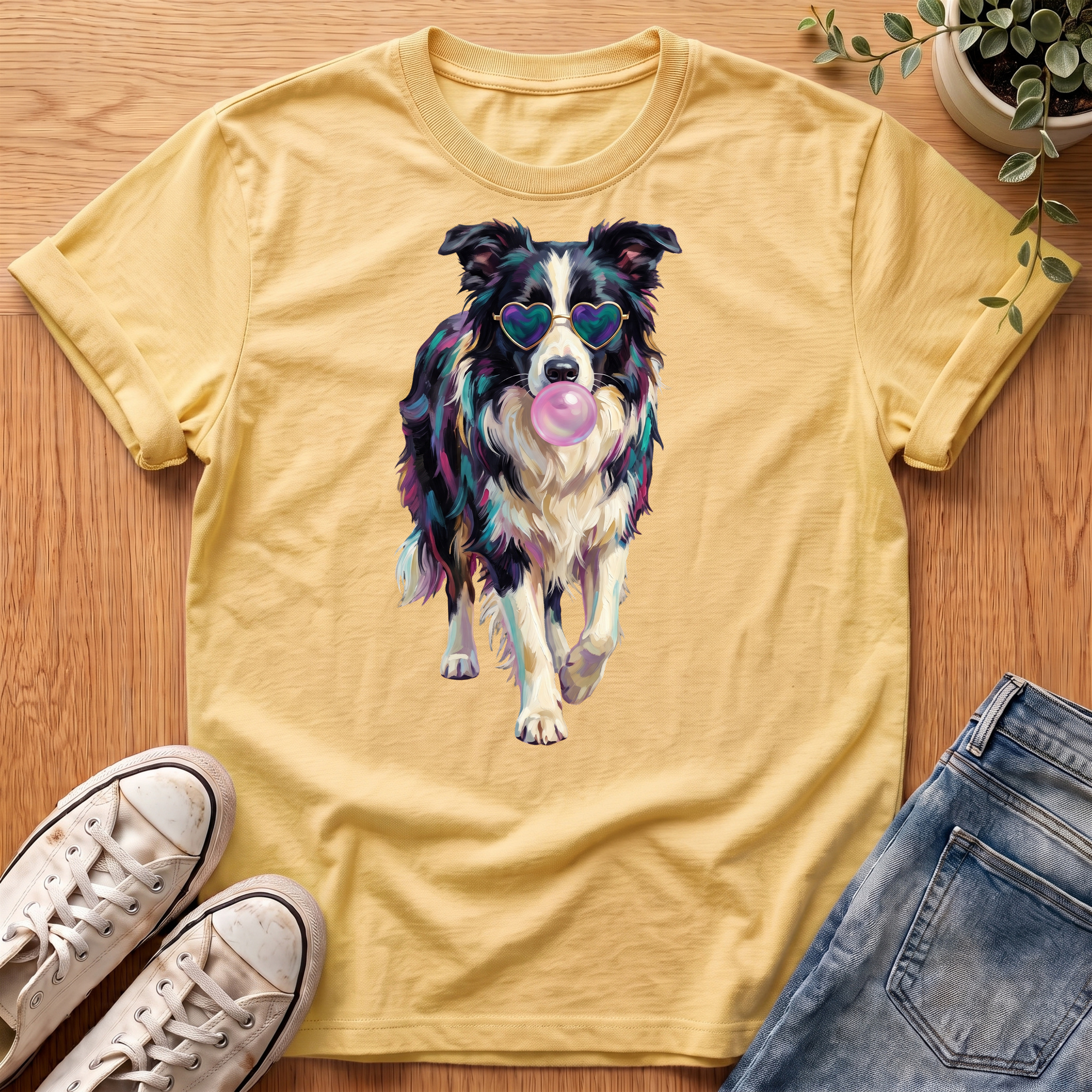 Border Collie Bubblegum T-Shirt