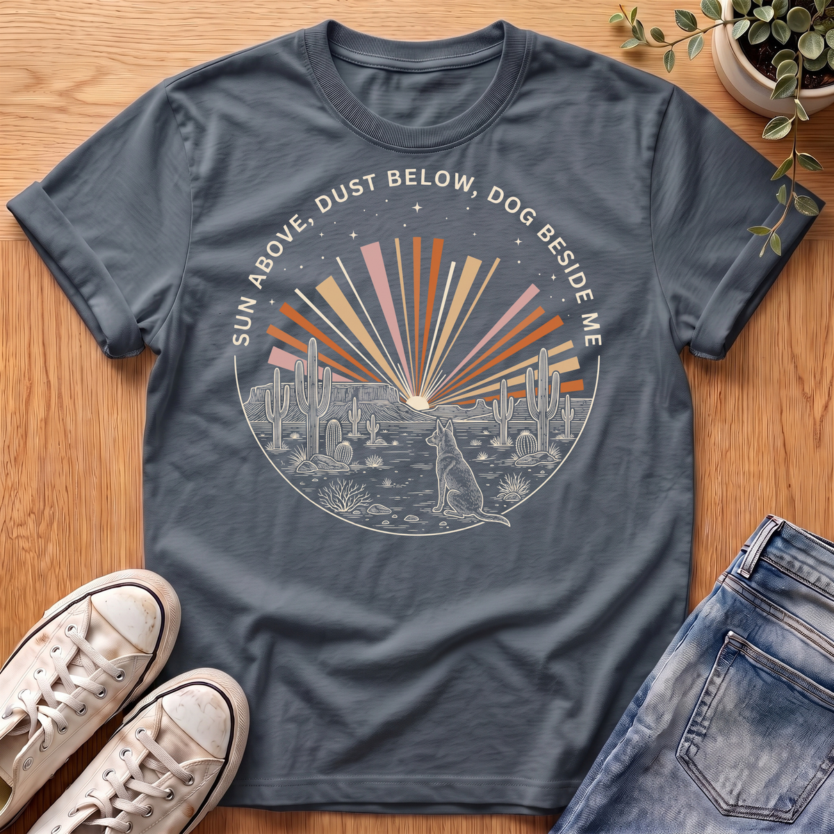 Dog Beside Me Desert T-Shirt