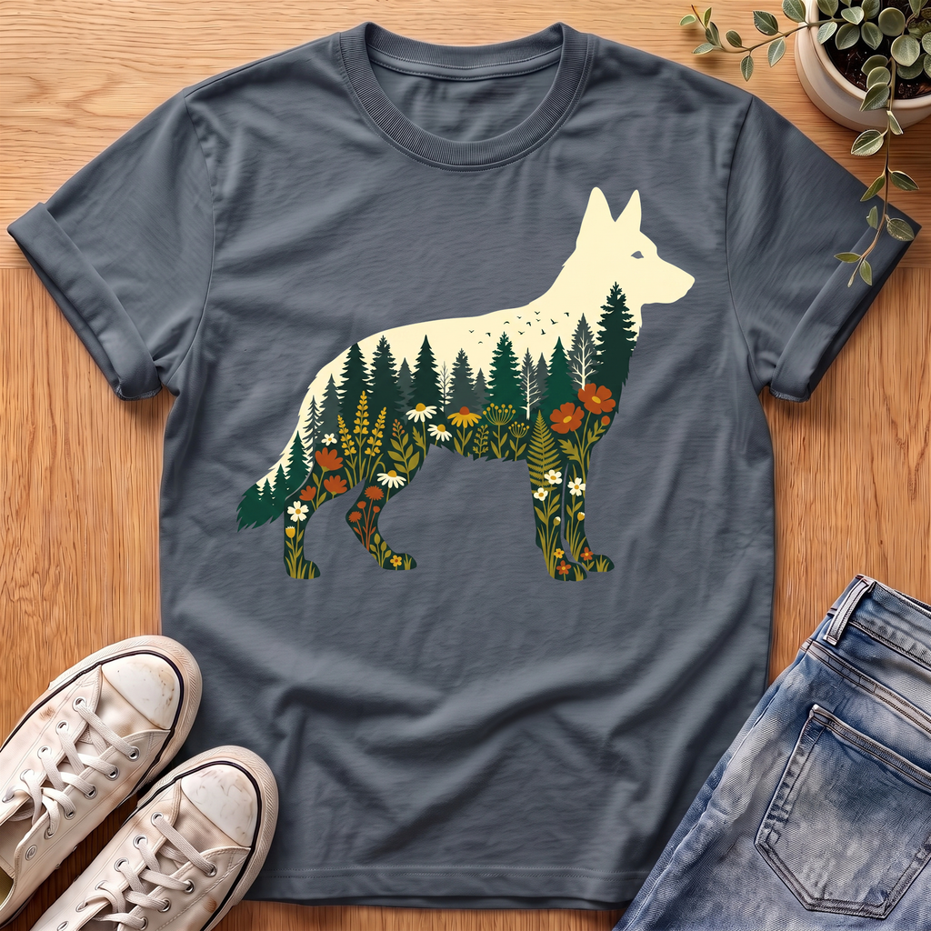 German Shepherd Flowers T-Shirt