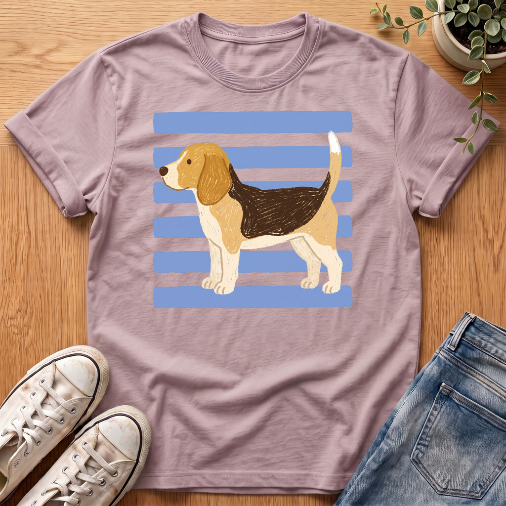 Beagle On Blue T-Shirt