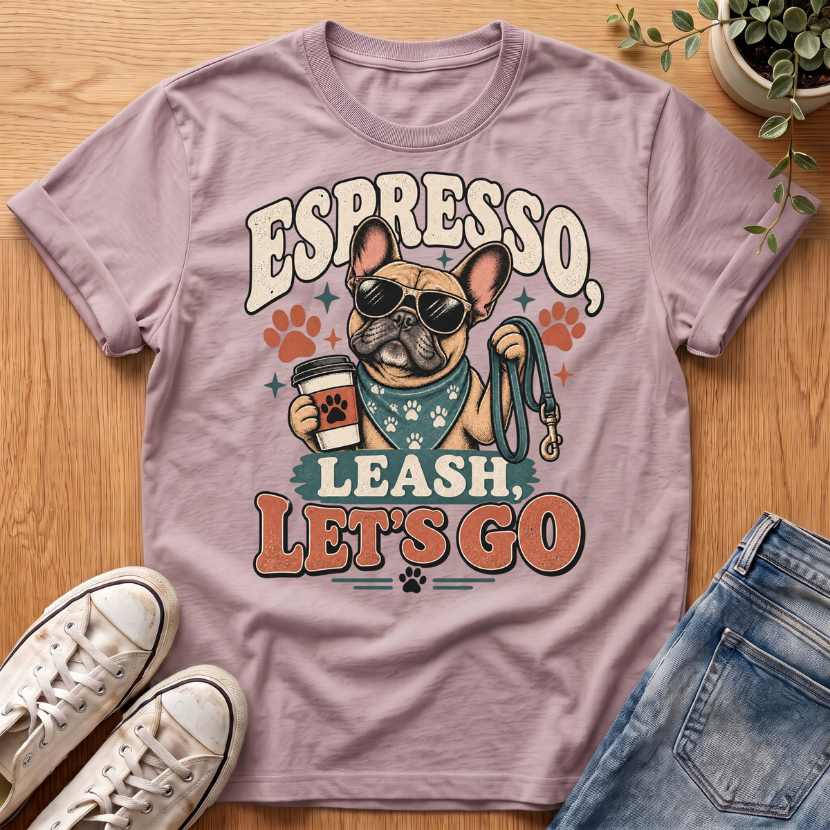 Espresso, Leash, Let's Go T-Shirt