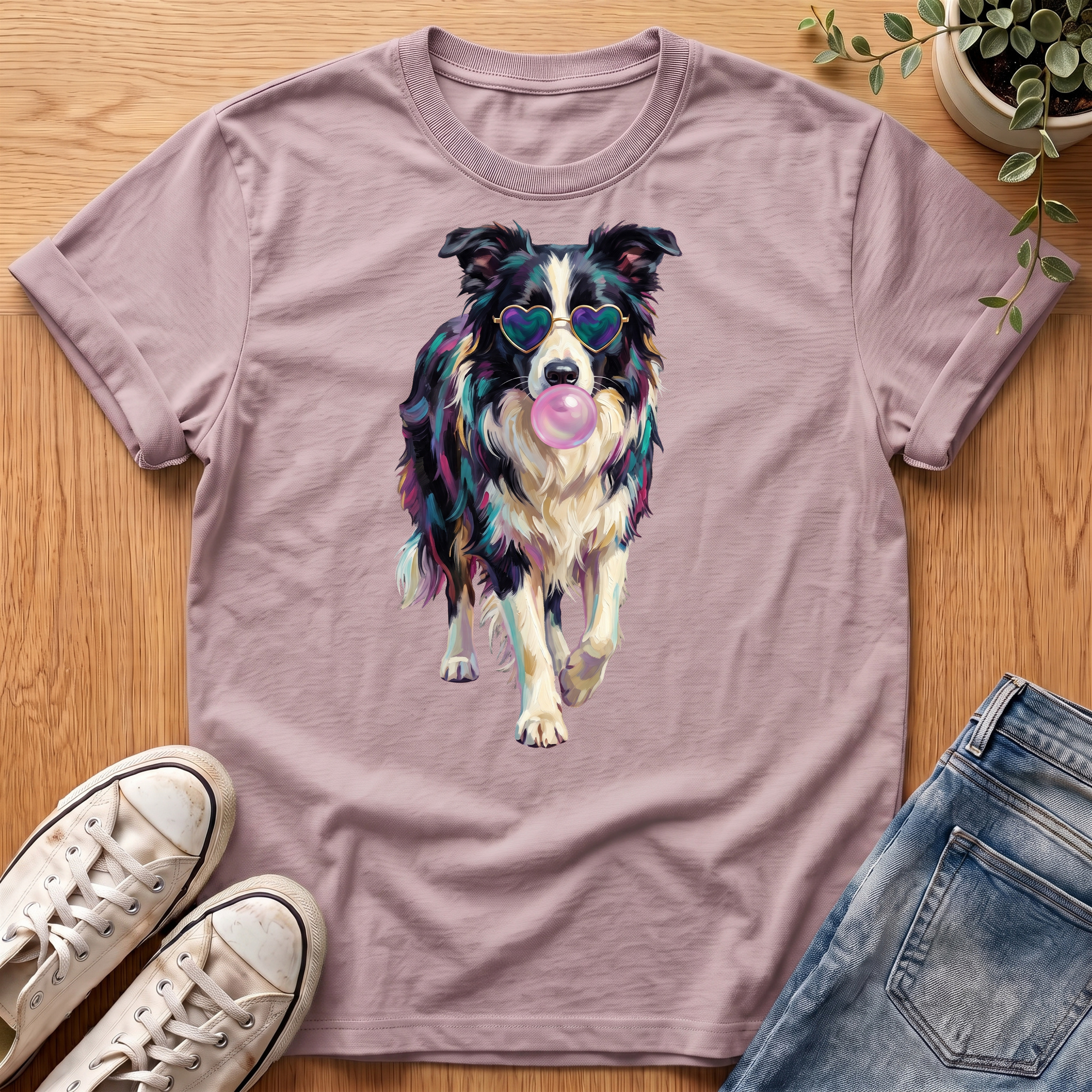 Border Collie Bubblegum T-Shirt