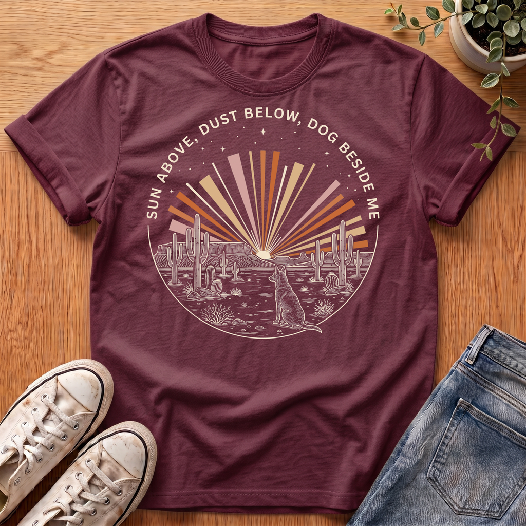 Dog Beside Me Desert T-Shirt