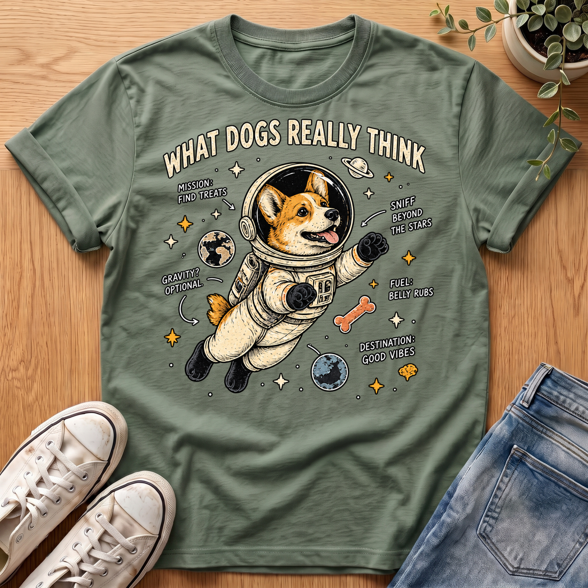 Corgi Astronaut T-Shirt
