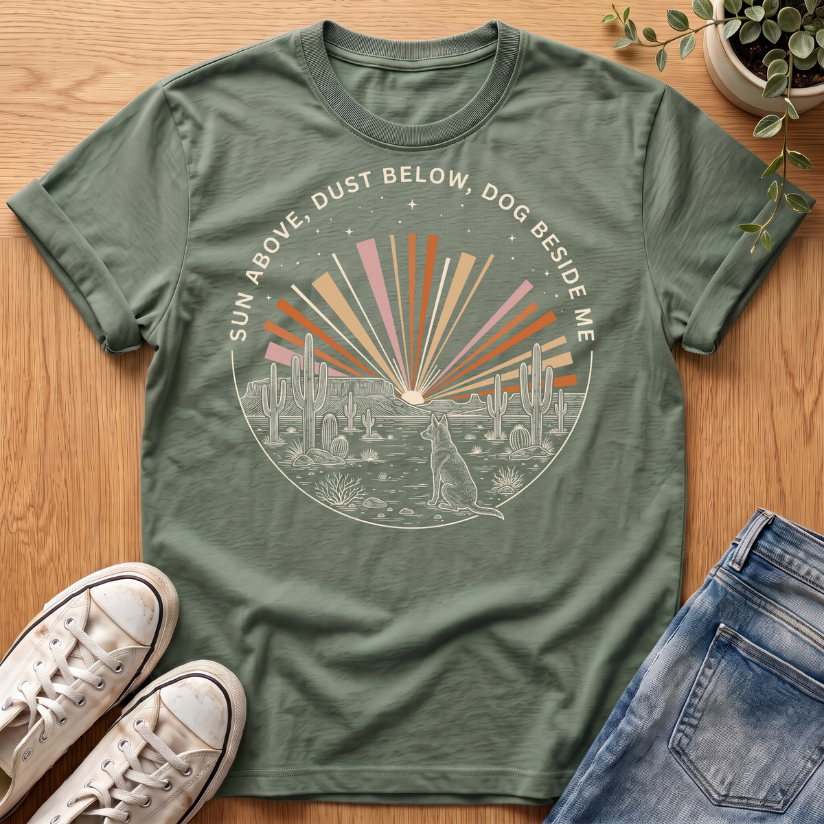 Dog Beside Me Desert T-Shirt