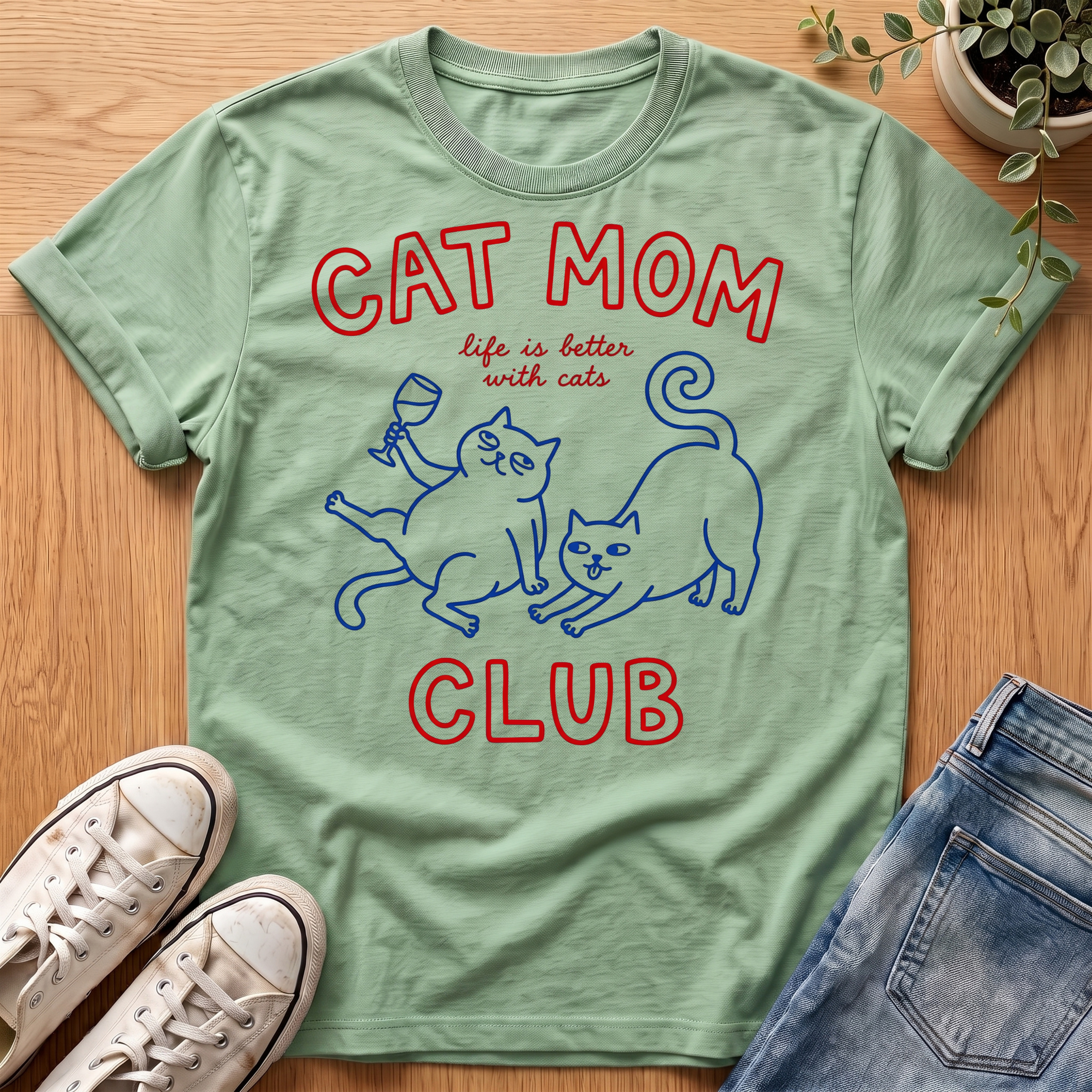 Cat Mom Club T-Shirt
