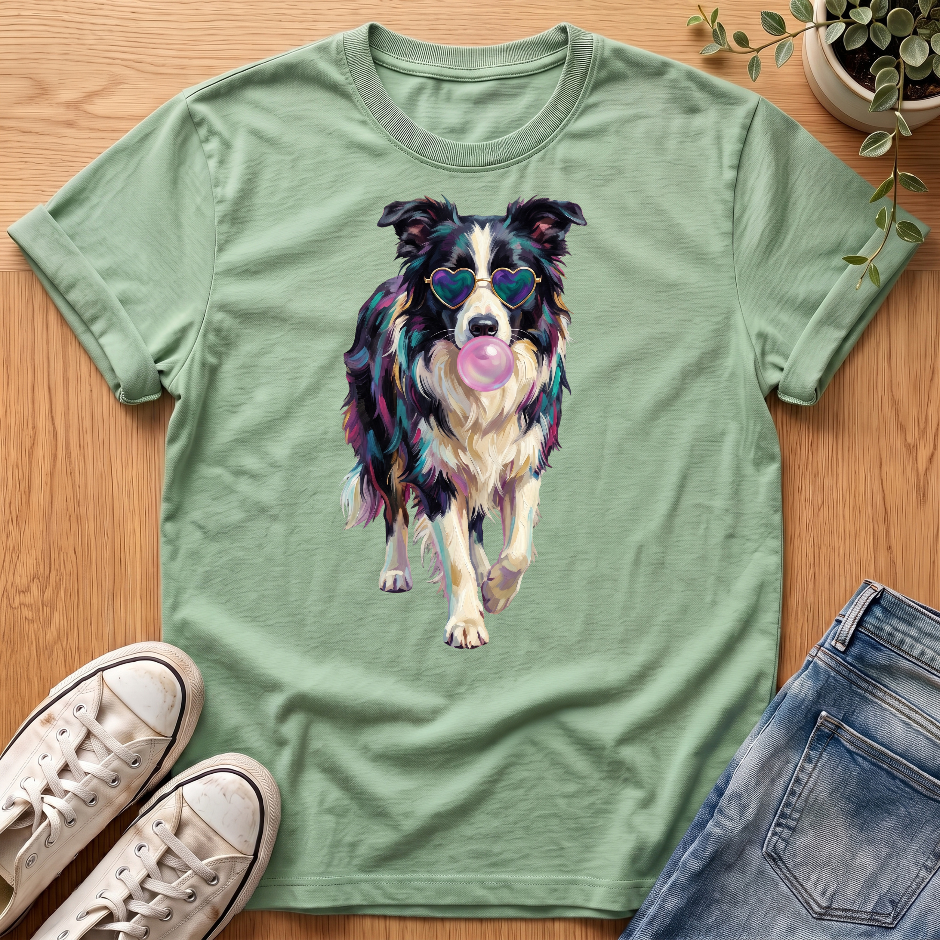 Border Collie Bubblegum T-Shirt