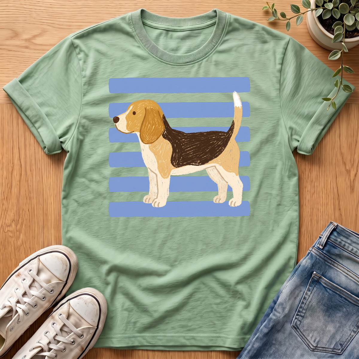 Beagle On Blue T-Shirt