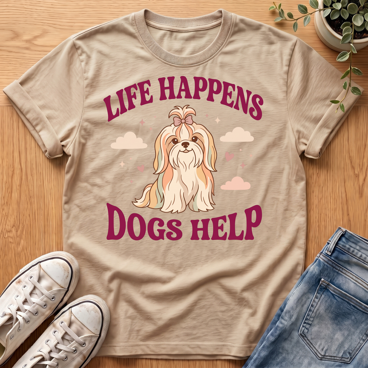 Life Happens Dogs Help T-Shirt