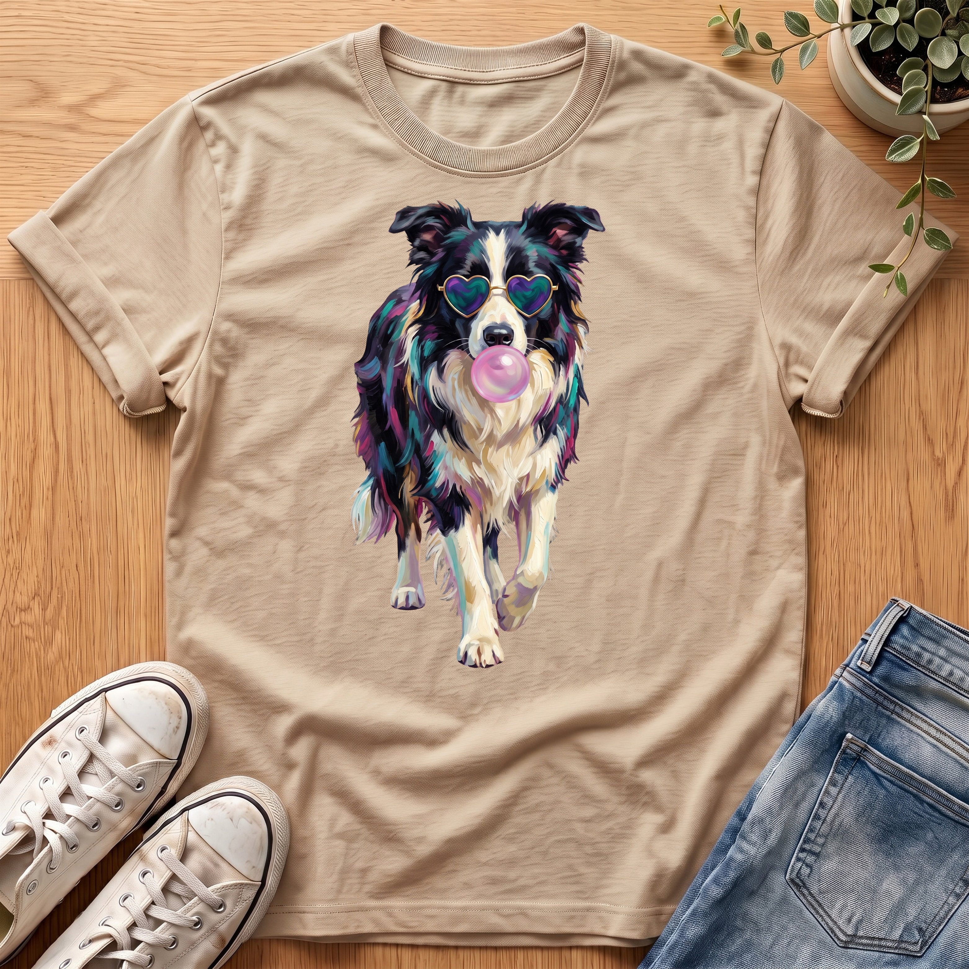 Border Collie Bubblegum T-Shirt