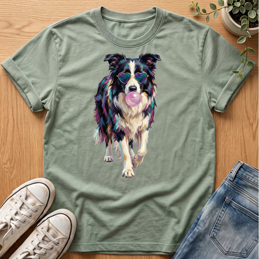 Border Collie Bubblegum T-Shirt