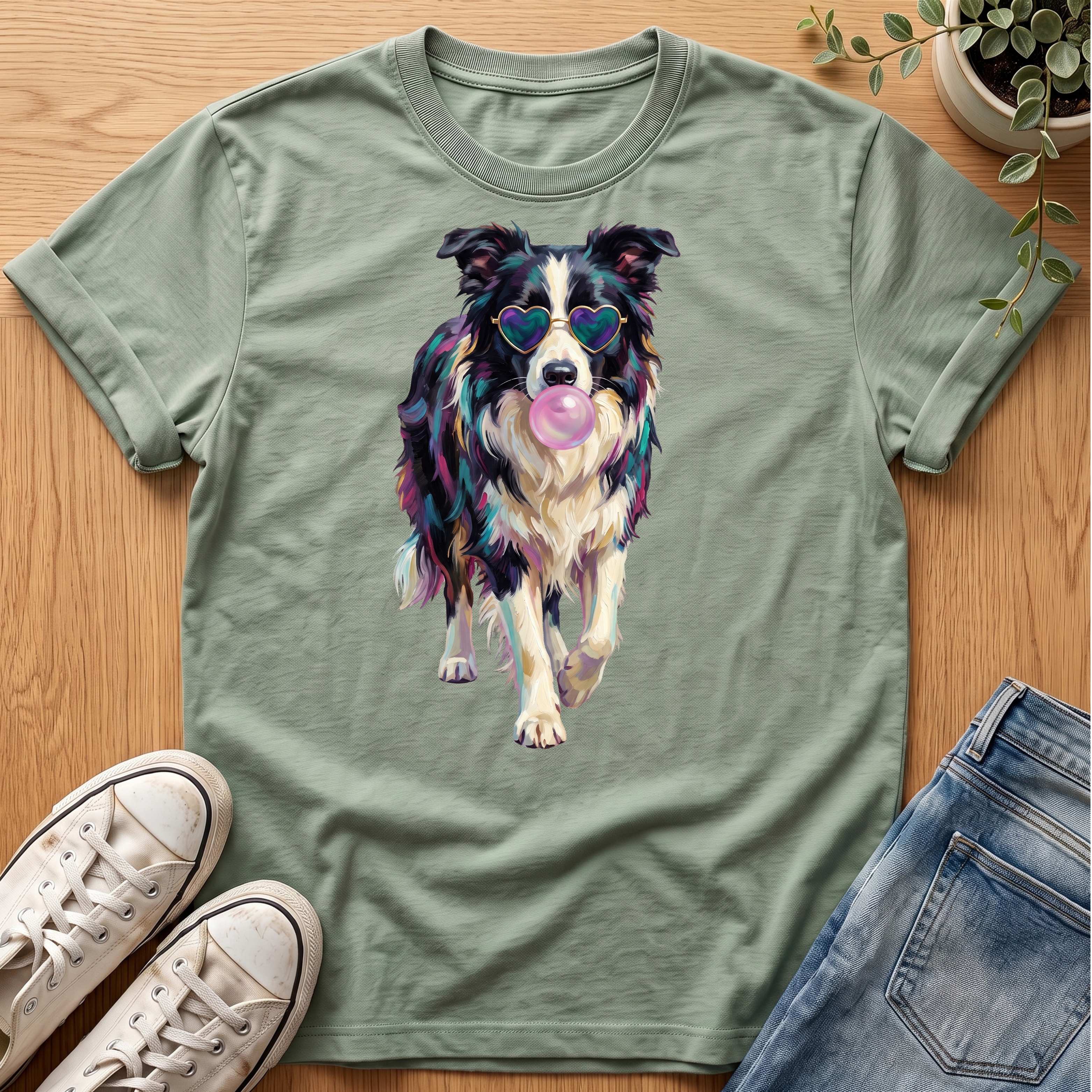 Border Collie Bubblegum T-Shirt