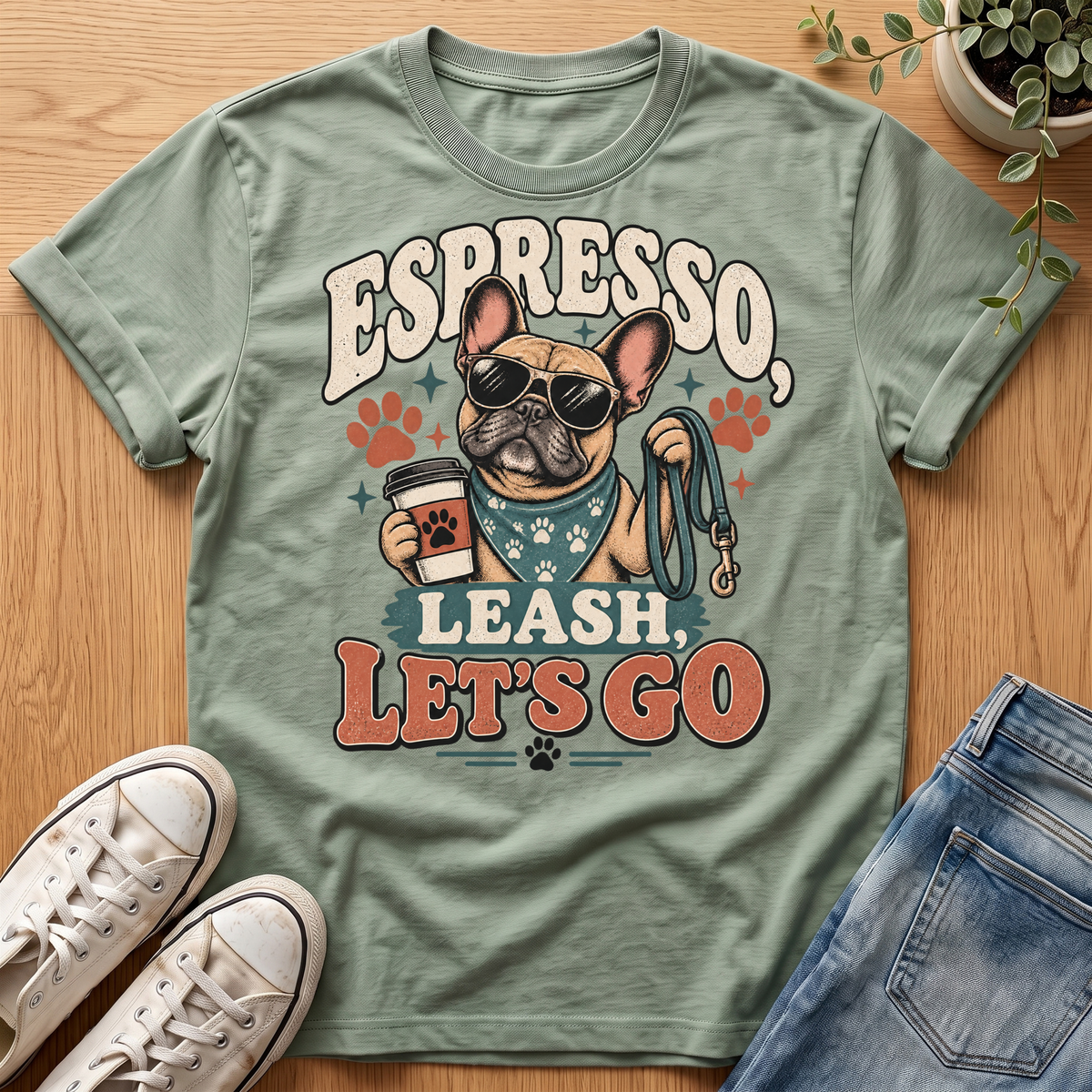 Espresso, Leash, Let's Go T-Shirt