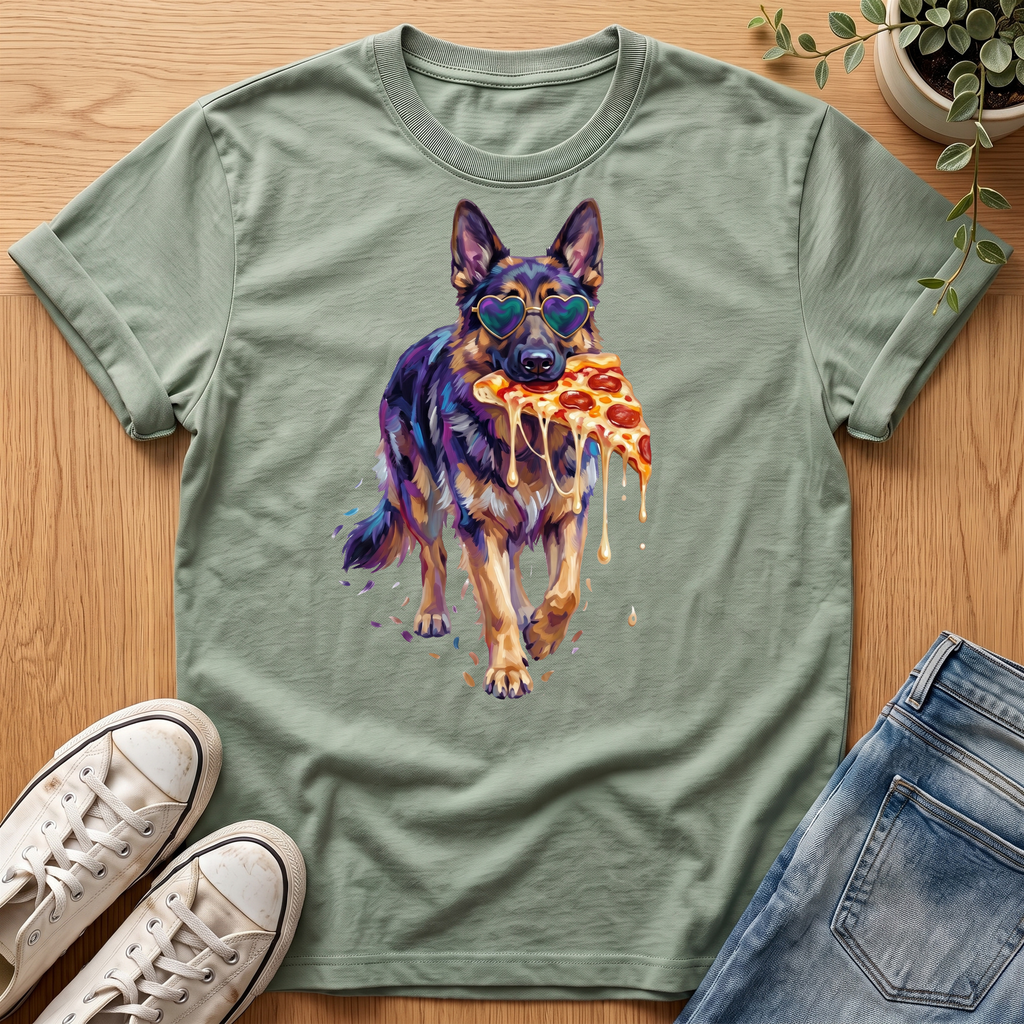 German Shepherd Pizza T-Shirt